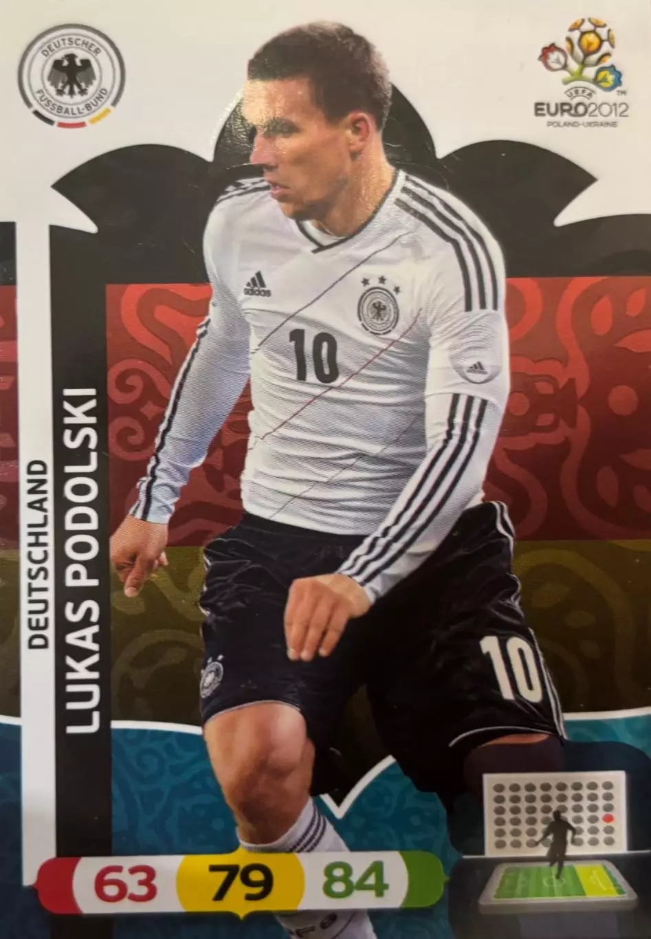Футбол. Карточка Lukas Podolski/Лукас Подольски Германия Euro/Евро 2012 Panini