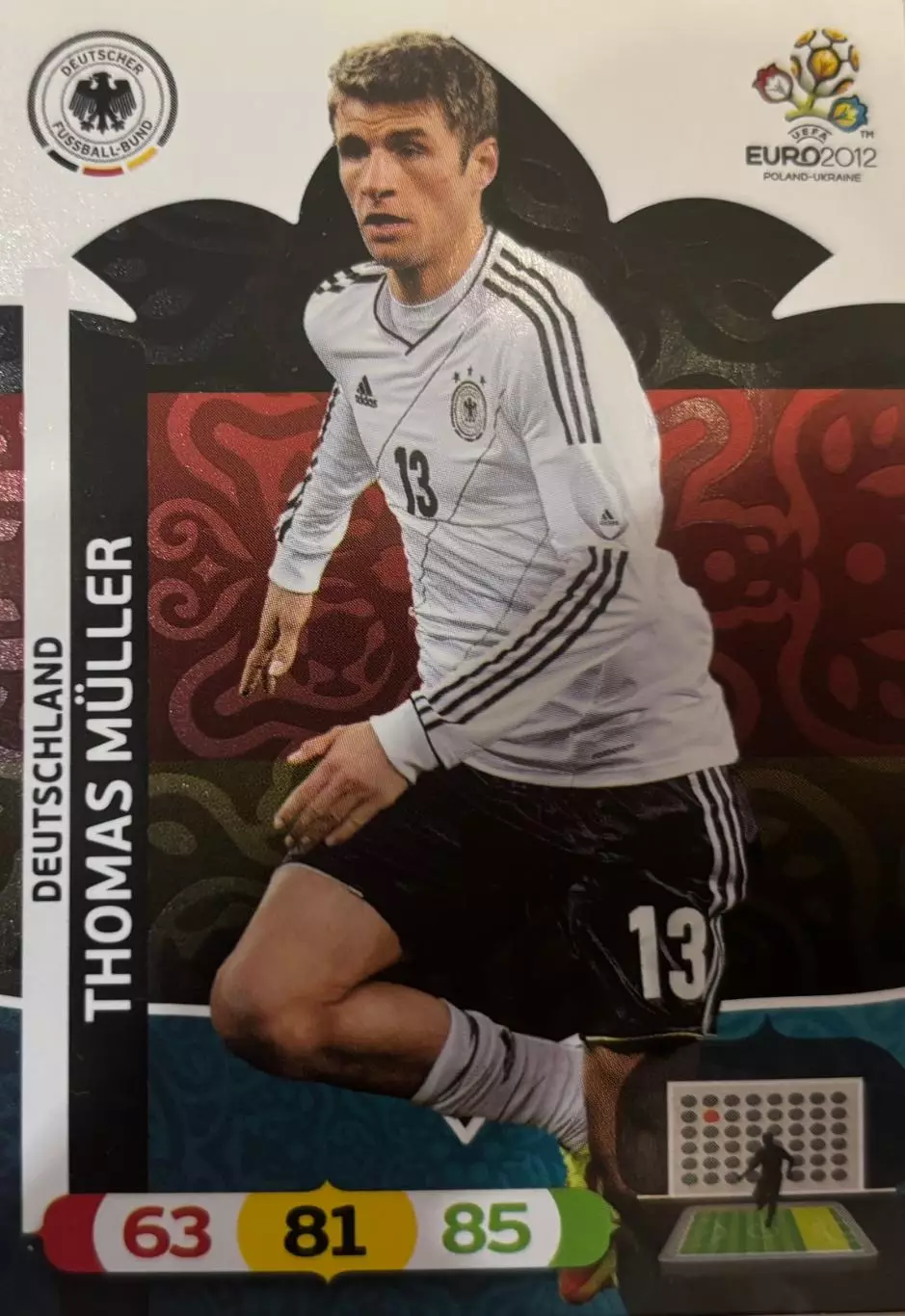Футбол. Карточка Томас Мюллер Германия, Бавария Мюнхен Euro/Евро 2012 Panini