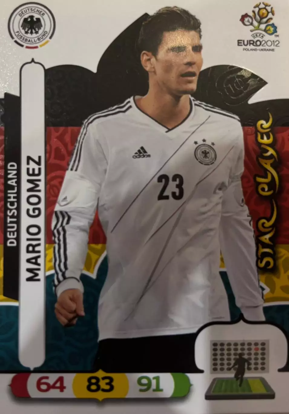 Футбол. Карточка Mario Gomez/Марио Гомес Германия, Бавария Euro/Евро 2012 Panini