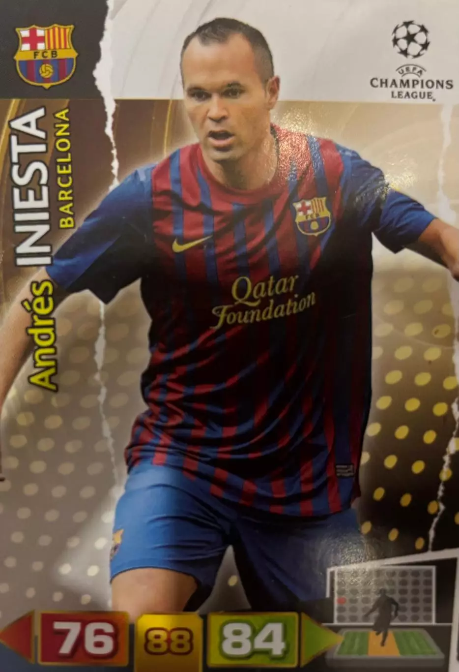 Футбол. Карточка Andres Iniesta/Андрес Иньеста Барселона Лига Чемпионов 2011-12