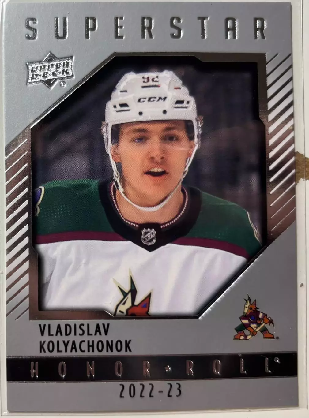 Карточка Владислав Колячонок Arizona Coyotes/Аризона, Динамо Минск NHL/НХЛ/КХЛ