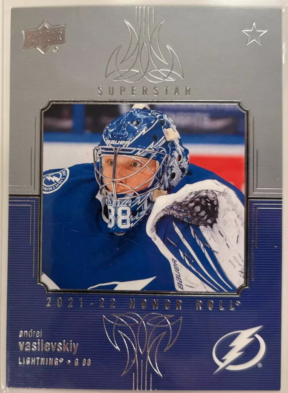 Хоккей Карточка Андрей Василевский Tampa Bay Lightning,Салават Юлаев НХЛ/NHL/КХЛ