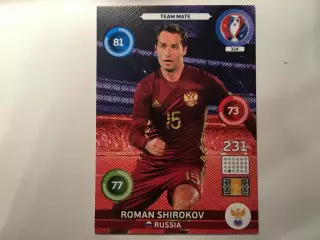 Футбол Карточка Роман Широков Россия, Спартак, Зенит, ЦСКА Euro/Евро 2016 Panini