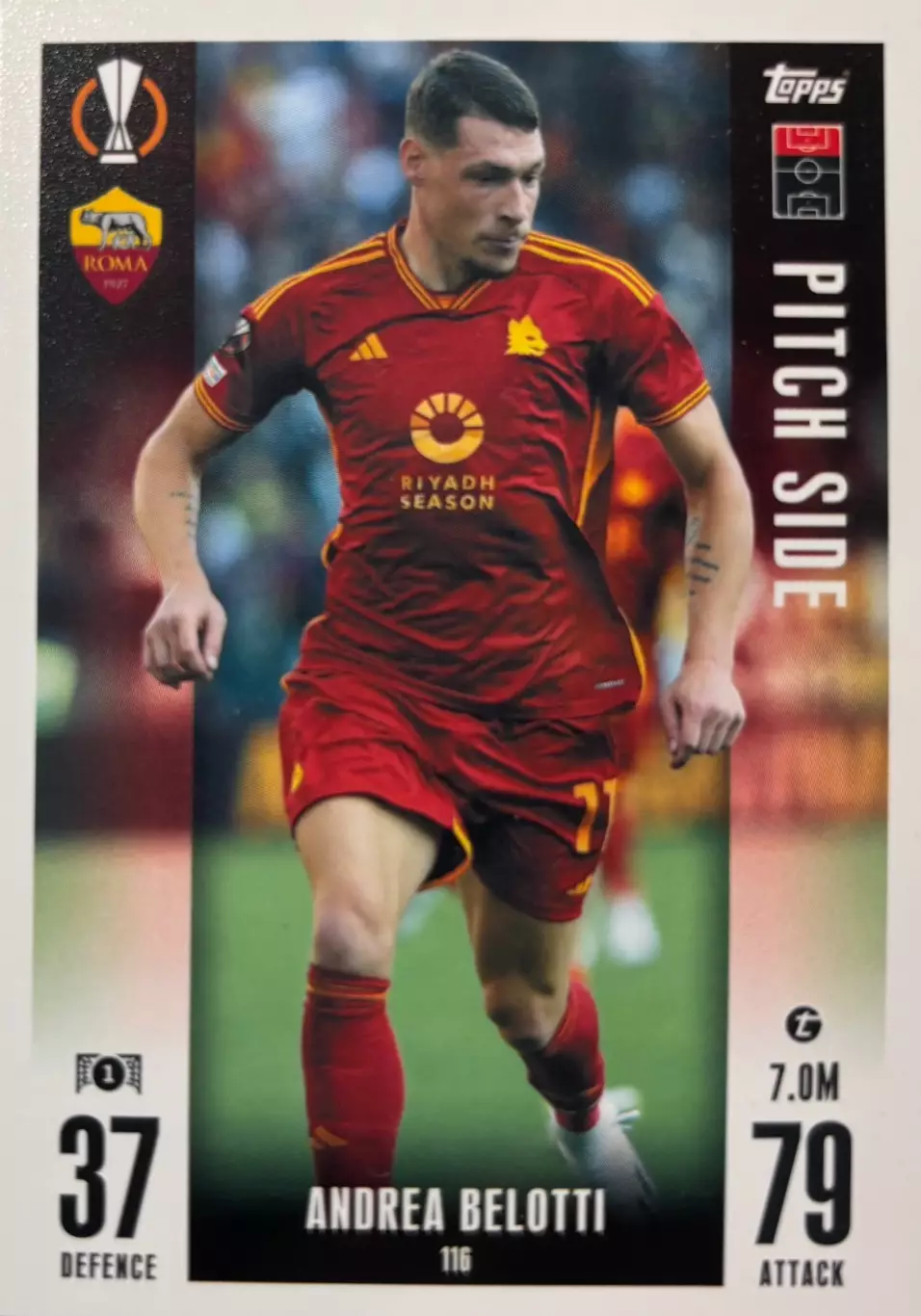 Футбол. Карточка Андреа Белотти Рома, Торино, Палермо Лига Европы 2023/24 TOPPS