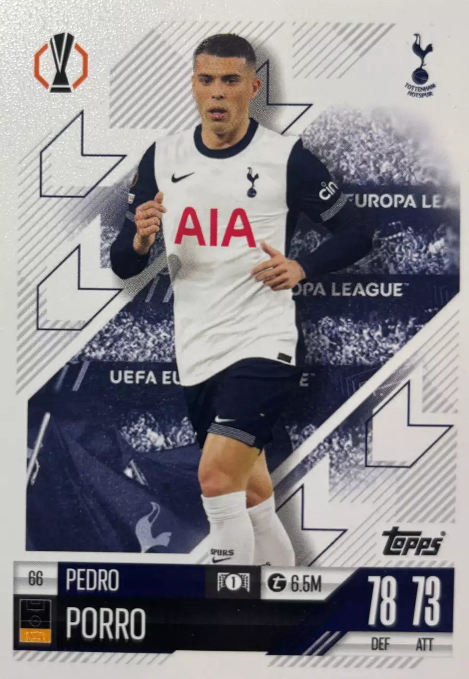 Футбол. Карточка Педро Порро Тоттенхэм Хотспур, Жирона Лига Европы 2024-25 TOPPS