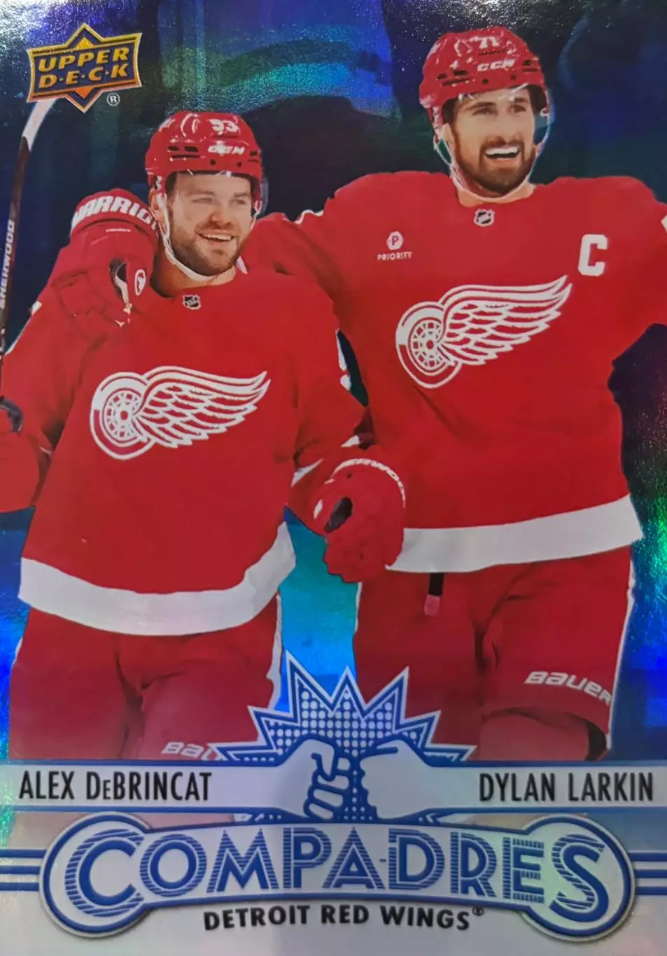 Хоккей. Карточка Алекс Дебринкэт-Дилан Ларкин Detroit Red Wings/Детройт НХЛ/NHL