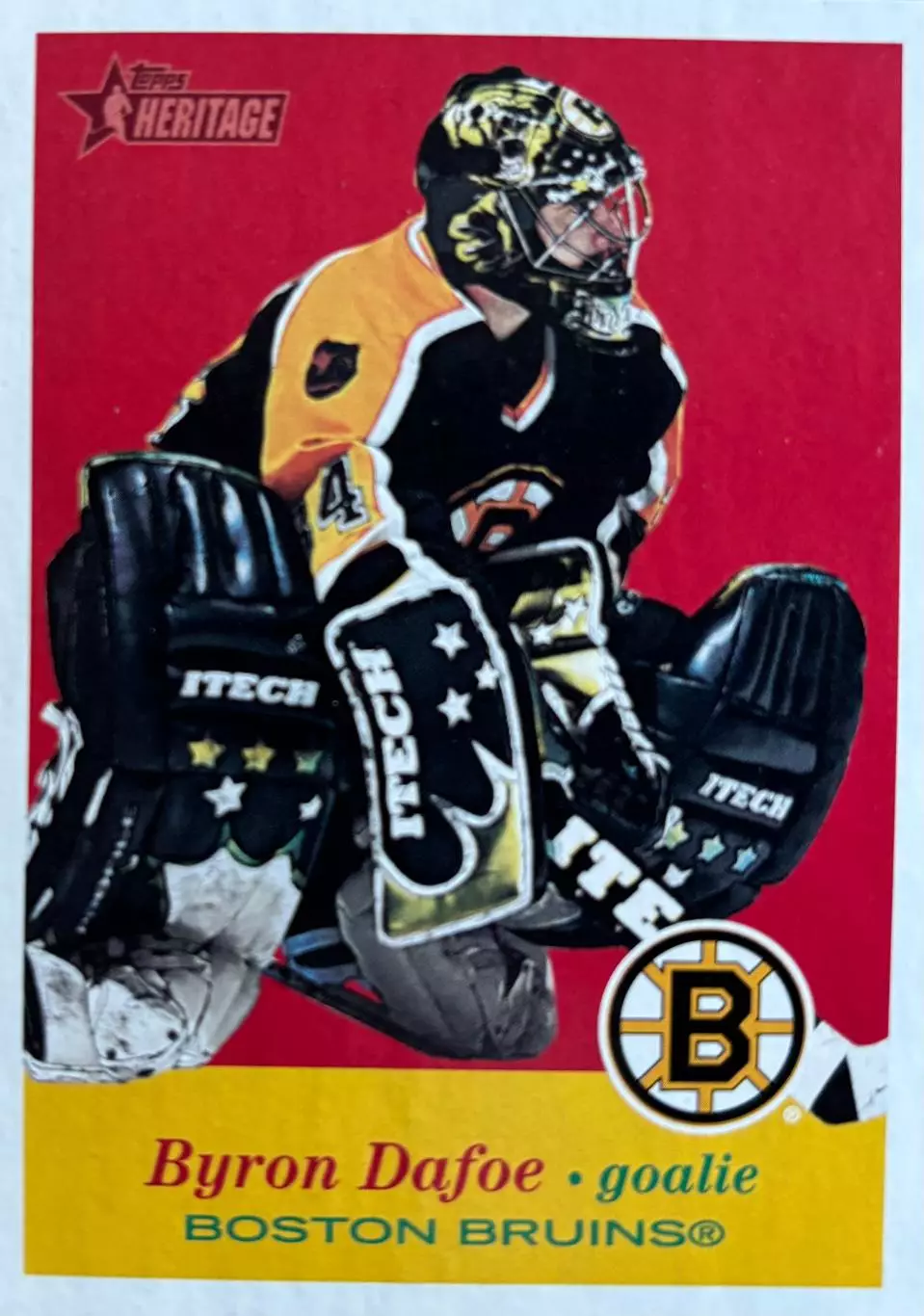 Хоккей. Карточка Byron Dafoe-Байрон Дафо Boston Bruins-Бостон, Авангард НХЛ NHL