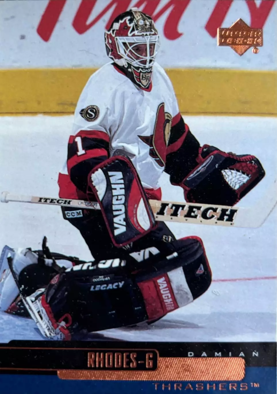Хоккей. Карточка Damian Rhodes - Дэмиан Роудз Ottawa Senators - Оттава НХЛ/NHL