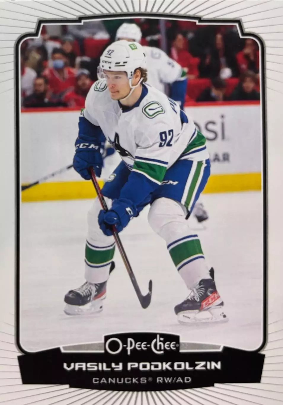 Хоккей. Карточка Василий Подколзин Vancouver Canucks/Ванкувер, СКА НХЛ/NHL/КХЛ