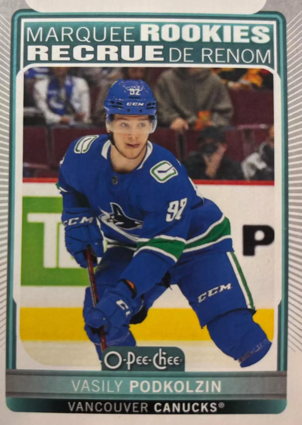Хоккей. Карточка Василий Подколзин Vancouver Canucks/Ванкувер, СКА НХЛ/NHL/КХЛ