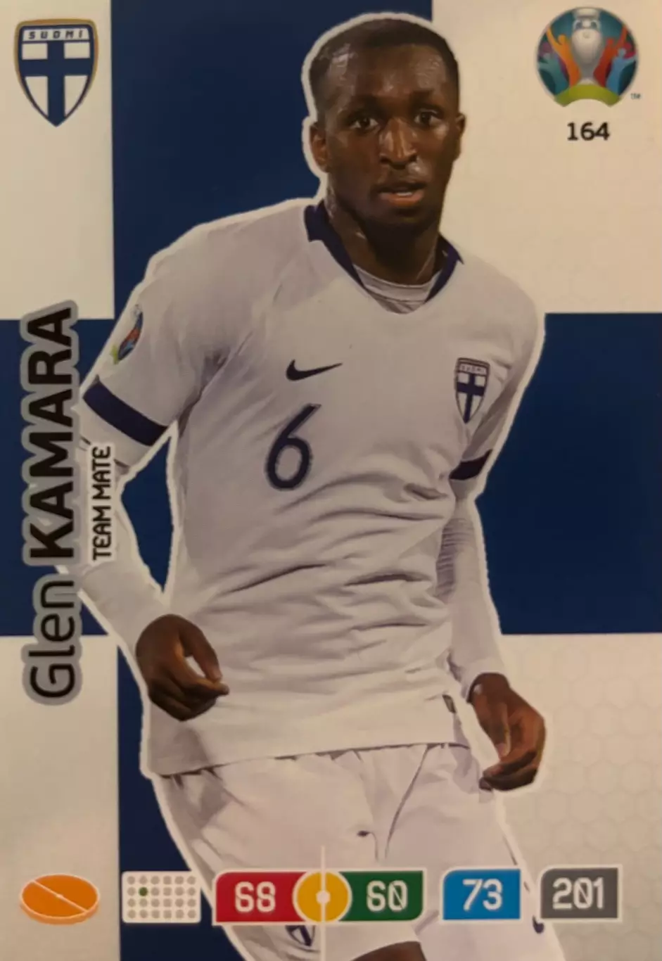 Футбол. Карточка Glen Kamara/Глен Камара Финляндия, Рейнджерс Euro/Евро 2020