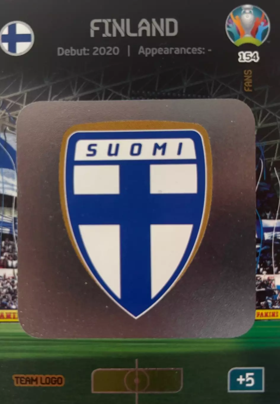 Футбол Карточка Team Logo Finland/Логотип Финляндия Евро/Euro 2020 Panini/Панини