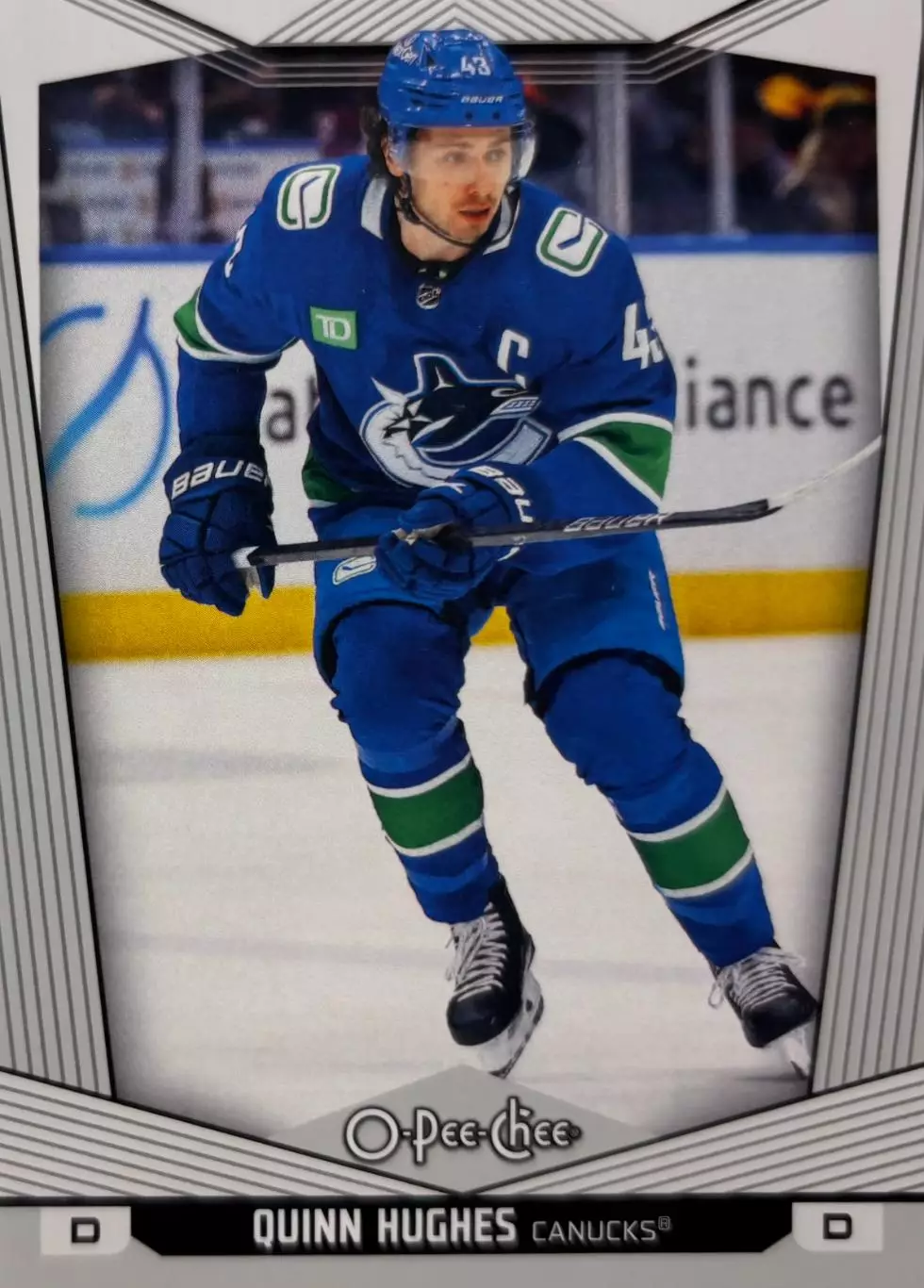 Хоккей. Карточка Quinn Hughes/Куинн Хьюз Vancouver Canucks/Ванкувер НХЛ/NHL