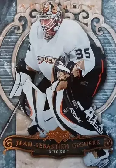 Хоккей; Карточка Giguere/Жан-Себастьян Жигер Anaheim Ducks-Анахайм Дакс НХЛ/NHL