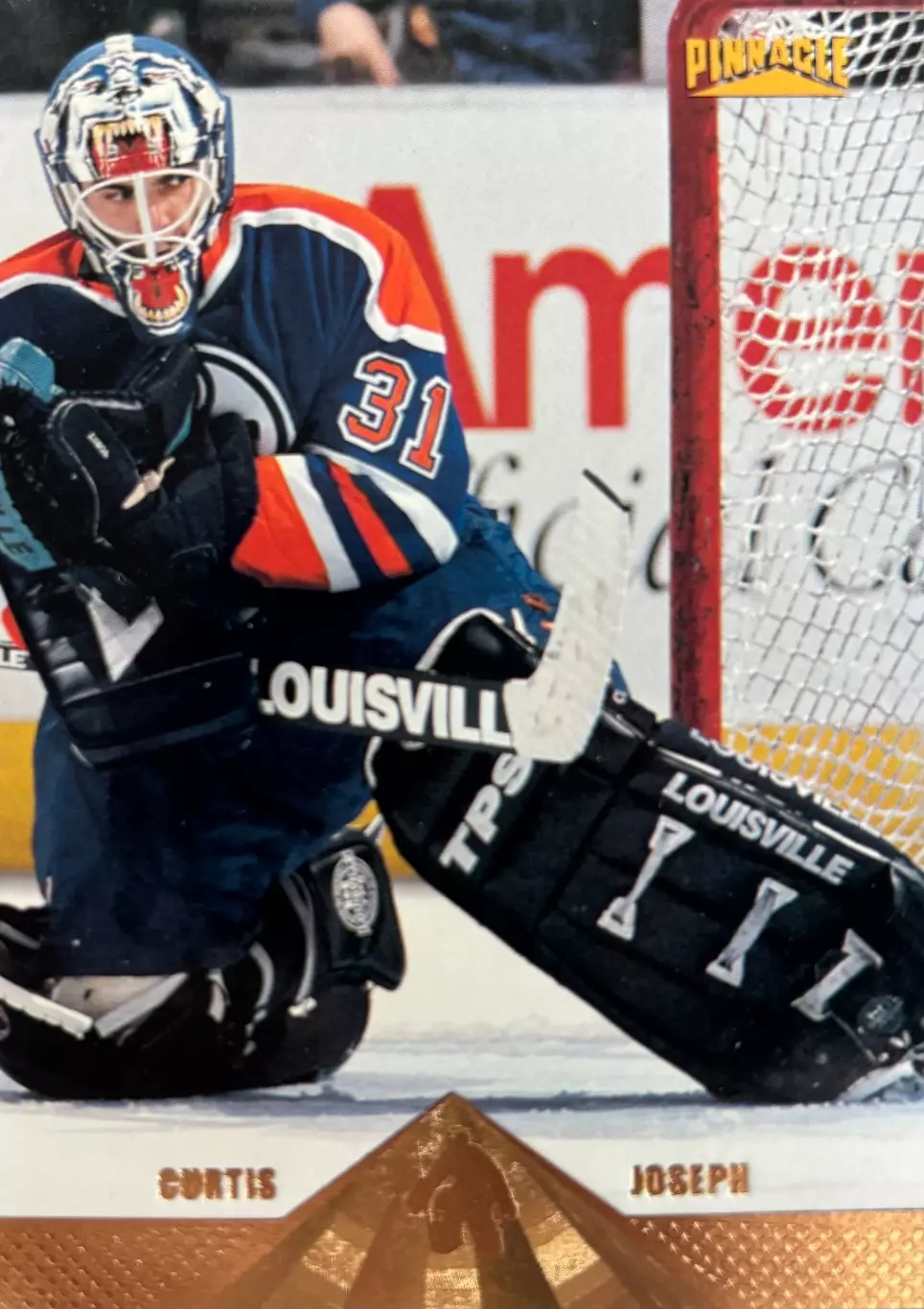 Хоккей. Карточка Curtis Joseph-Кертис Джозеф Edmonton Oilers - Эдмонтон НХЛ/NHL