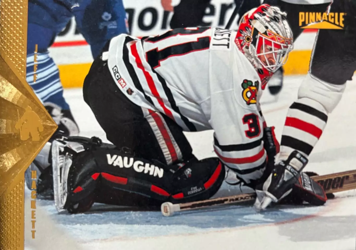 Хоккей. Карточка Jeff Hackett / Джефф Хэкетт Chicago Blackhawks / Чикаго НХЛ/NHL