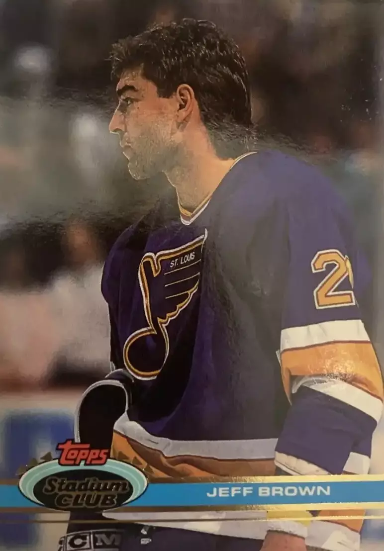 Хоккей. Карточка Jeff Brown-Джефф Браун St. Louis Blues - Сент-Луис Блюз НХЛ-NHL