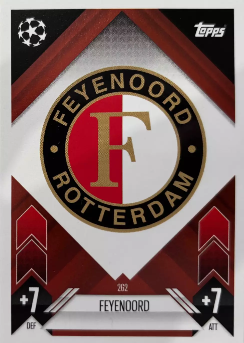 Футбол Карточка Логотип/Эмблема Feyenoord/Фейеноорд Лига Чемпионов 2024-25 TOPPS