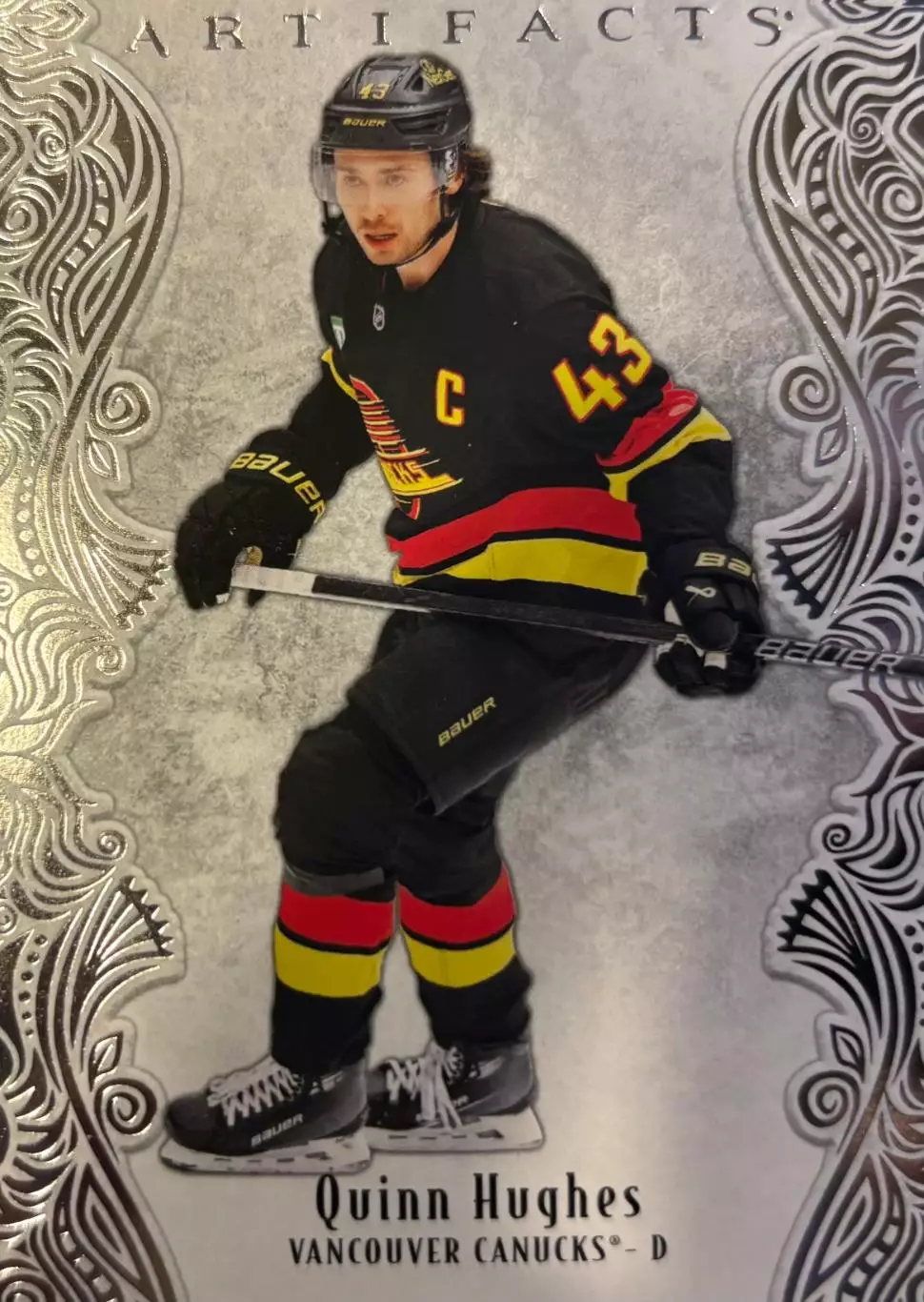 Хоккей. Карточка Quinn Hughes/Куинн Хьюз Vancouver Canucks/Ванкувер НХЛ/NHL