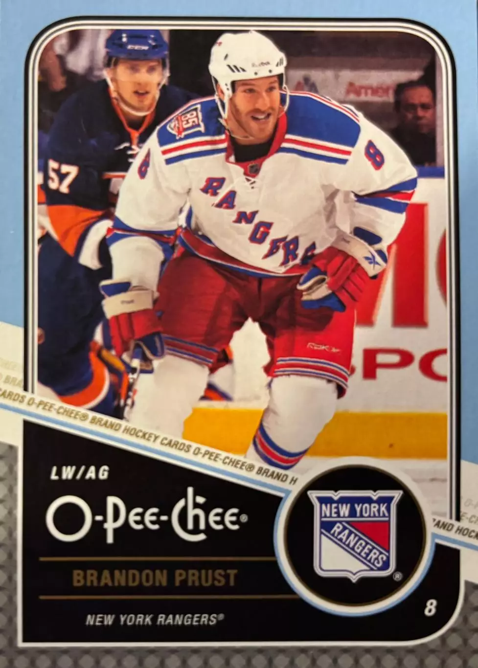 Карточка Brandon Prust-Брэндон Праст New York Rangers/Нью-Йорк Рейнджерс НХЛ/NHL