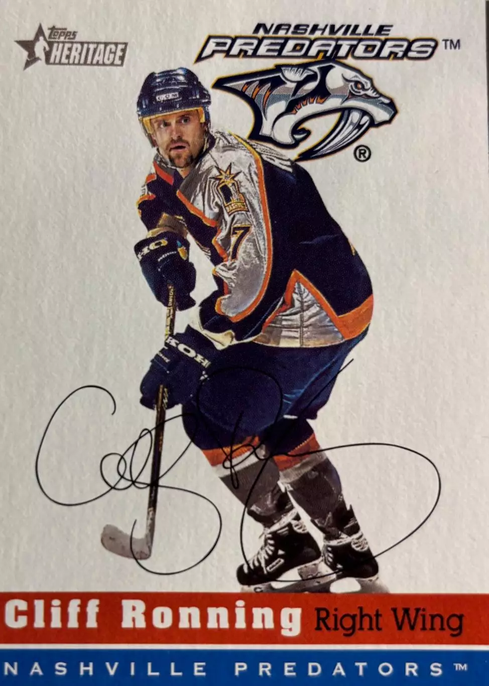 Хоккей. Карточка Cliff Ronning-Клифф Роннинг Nashville Predators-Нэшвилл НХЛ/NHL