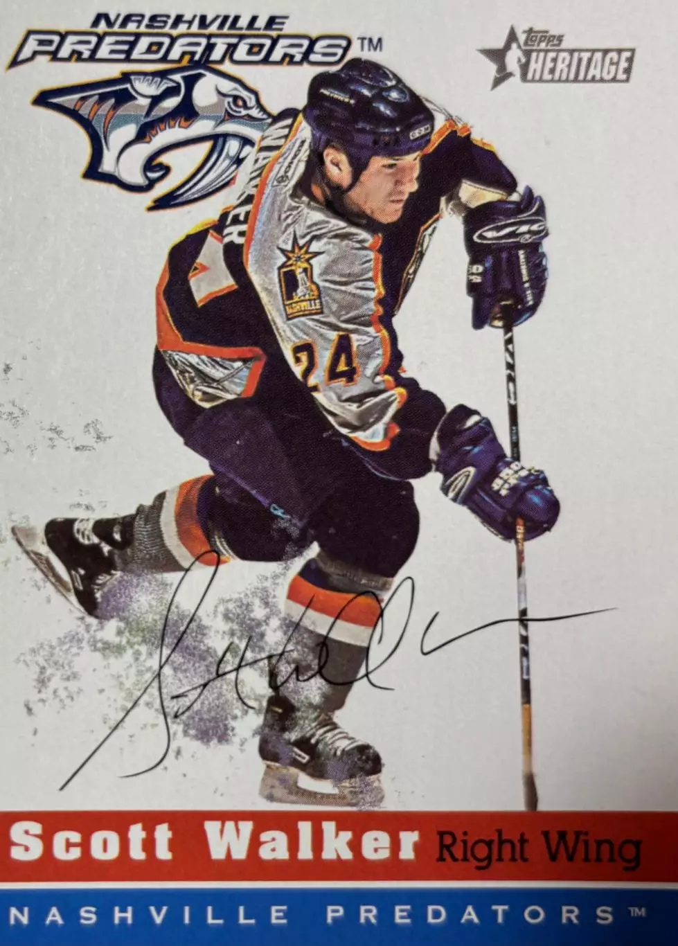 Хоккей. Карточка Scott Walker-Скотт Уокер Nashville Predators - Нэшвилл НХЛ/NHL