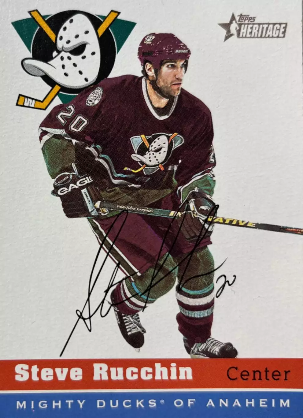 Карточка Steve Rucchin - Стив Руччин Anaheim Mighty Ducks - Анахайм Дакс НХЛ/NHL