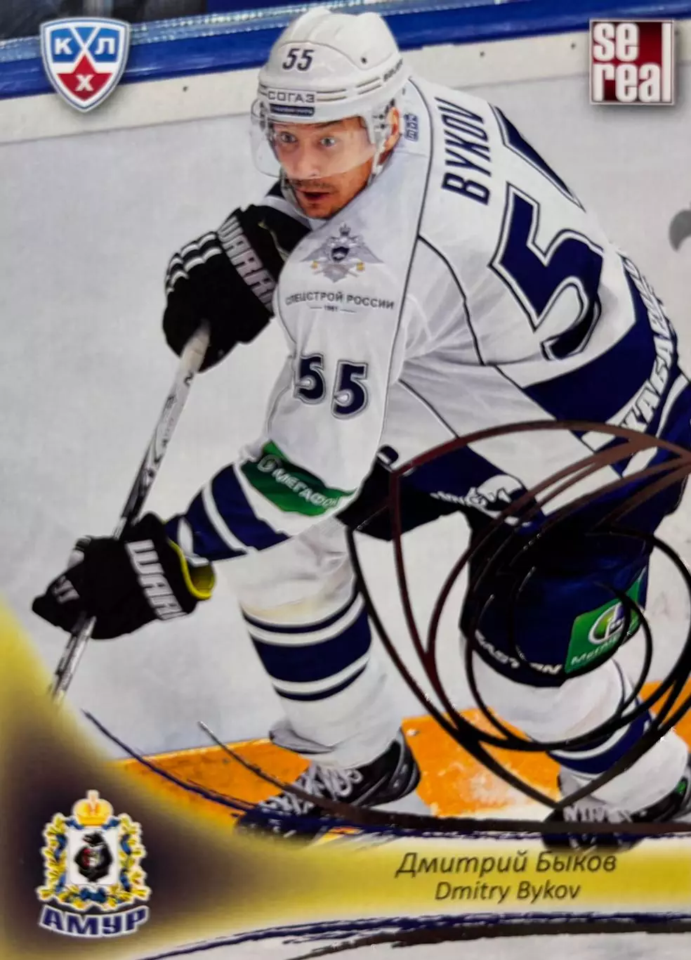 Хоккей. Карточка Дмитрий Быков Амур Хабаровск КХЛ/KHL сезон 2013/14 SeReal