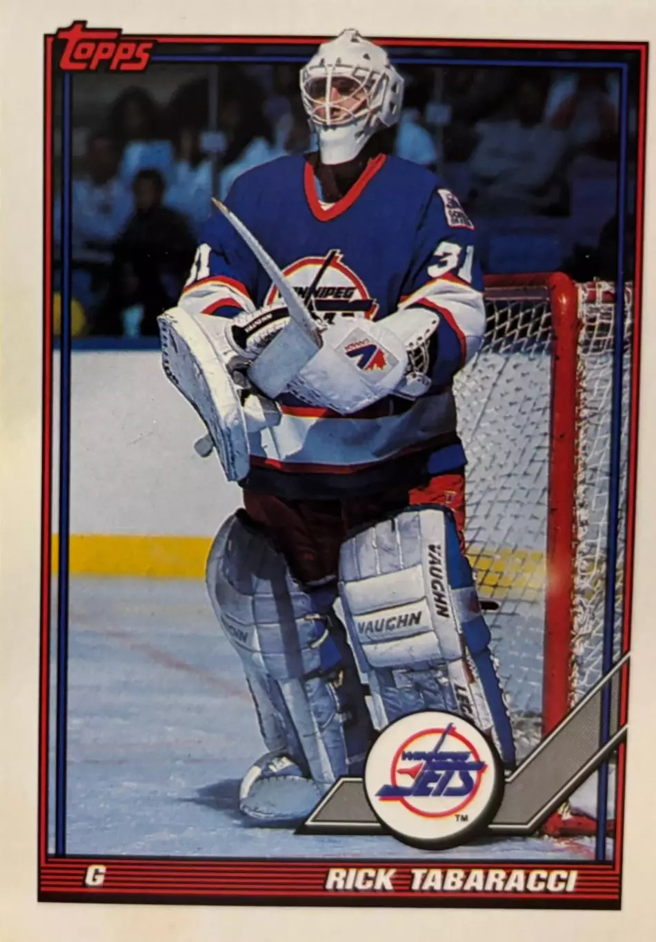 Хоккей. Карточка Rick Tabaracci - Рик Табараччи Winnipeg Jets - Виннипег НХЛ/NHL