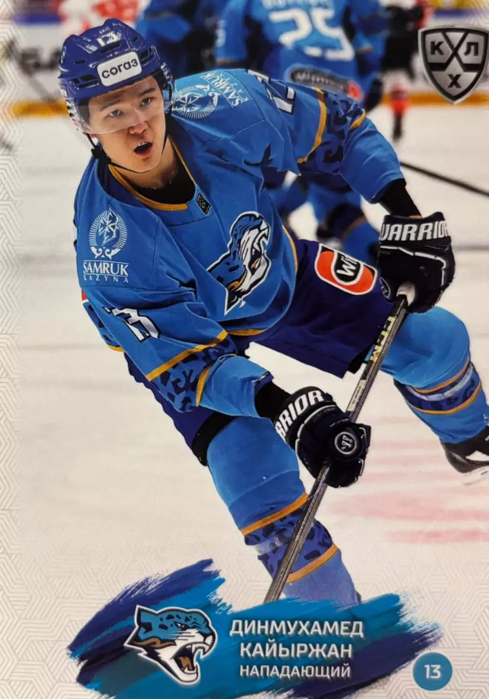 Хоккей. Карточка Динмухамед Кайыржан Барыс Астана КХЛ/KHL сезон 2024/25 SeReal