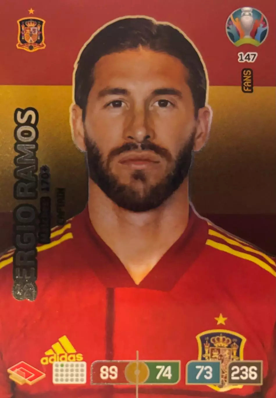 Футбол. Карточка Sergio Ramos/Серхио Рамос Испания, Реал Мадрид Euro/Евро 2020