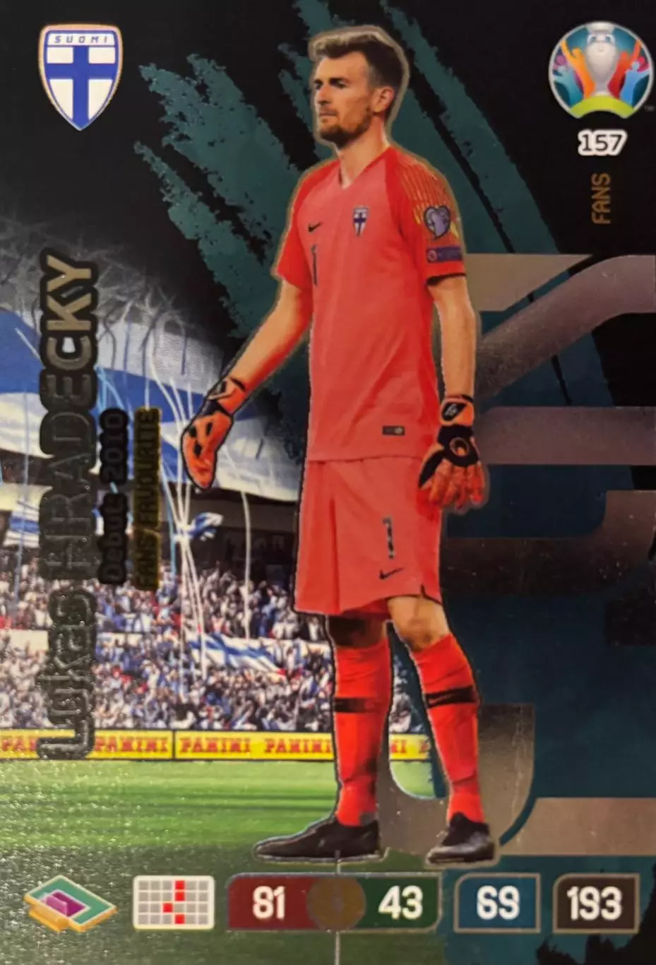 Футбол. Карточка Лукаш Градецкий Финляндия, Байер 04 Euro/Евро 2020 Panini