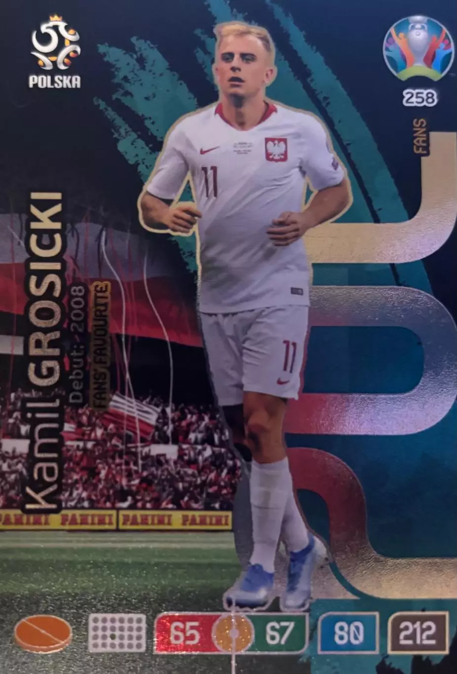 Футбол. Карточка Kamil Grosicki/Камиль Гросицкий Польша Euro/Евро 2020 Panini