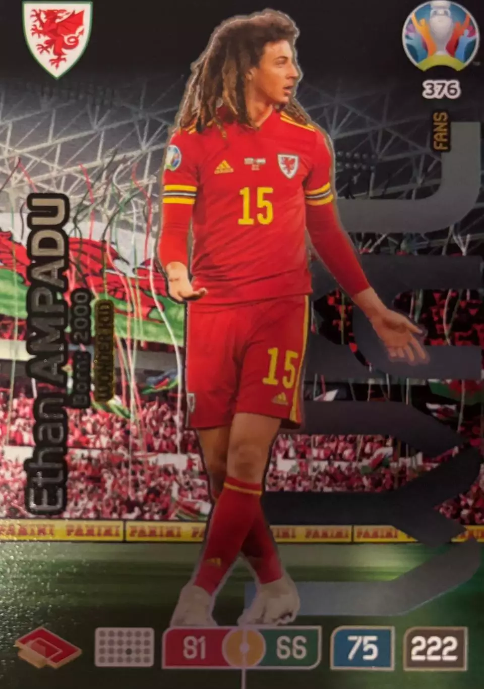 Футбол. Карточка Ethan Ampadu/Итан Ампаду Уэльс, Челси, Специя Euro/Евро 2020