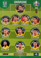 Футбол. Карточка Сборная Украина (Пятов, Коноплянка, Зинченко) Euro/Евро 2020