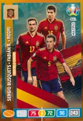 Футбол Карточка Серхио Бускетс/Фабиан Руис/Родри Испания Euro/Евро 2020 Panini