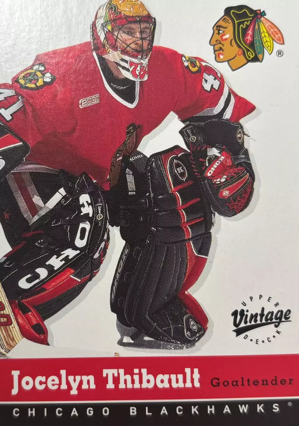 Хоккей Карточка Jocelyn Thibault-Жослен Тибо Chicago Blackhawks - Чикаго НХЛ-NHL