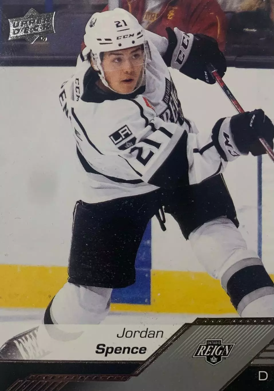Хоккей. Карточка Jordan Spence-Джордан Спенс Ontario Reign-Онтарио Рейн АХЛ/AHL