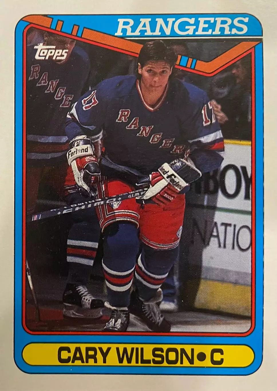 Хоккей. Карточка Carey Wilson - Кэри Уилсон New York Rangers - Рейнджерс НХЛ/NHL