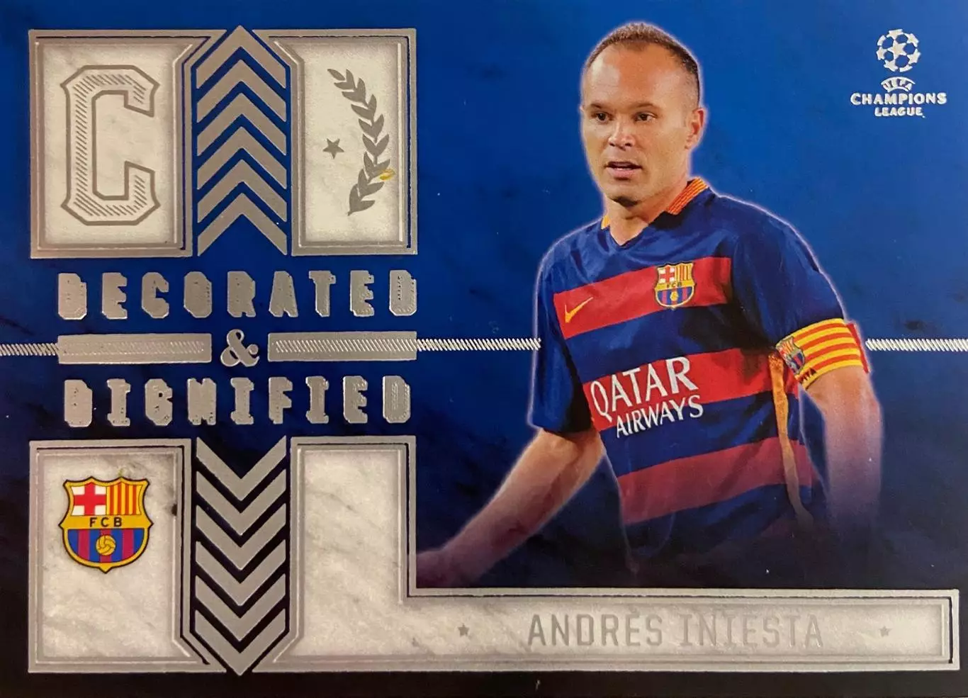 Футбол. Карточка Andres Iniesta/Андрес Иньеста Барселона Лига Чемпионов 2015-16
