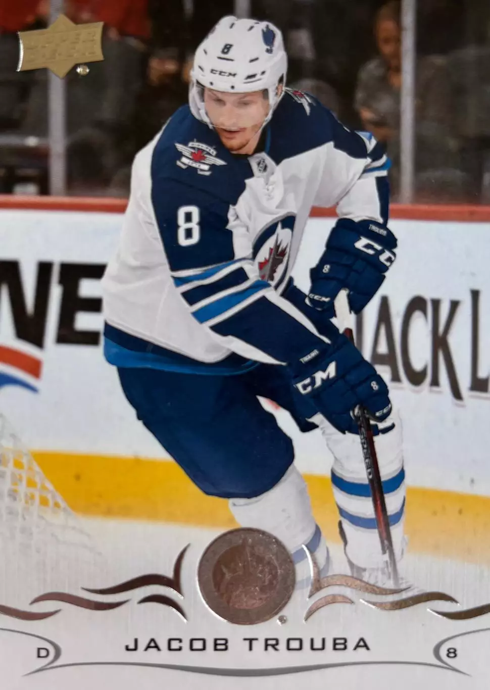 Хоккей. Карточка Jacob Trouba-Джейкоб Труба Winnipeg Jets-Виннипег Джетс НХЛ/NHL