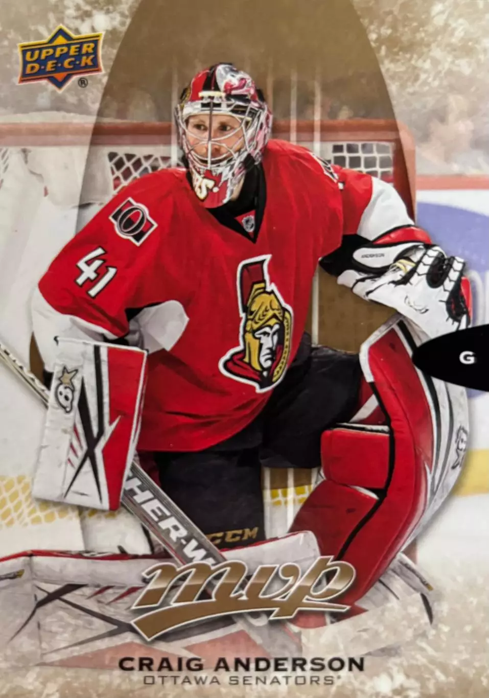 Хоккей. Карточка Craig Anderson-Крэйг Андерсон Ottawa Senators - Оттава НХЛ-NHL