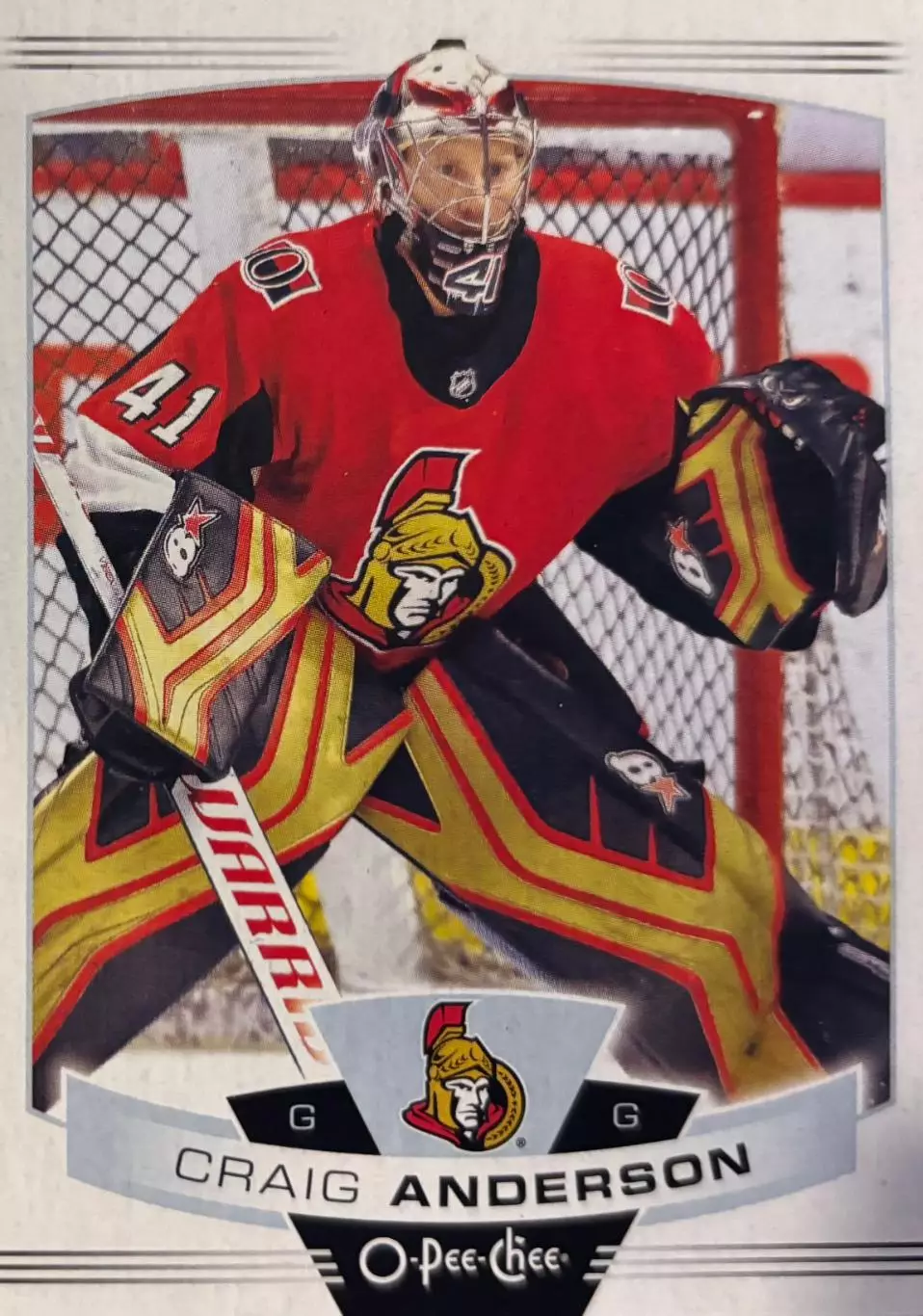 Хоккей. Карточка Craig Anderson-Крэйг Андерсон Ottawa Senators - Оттава НХЛ NHL