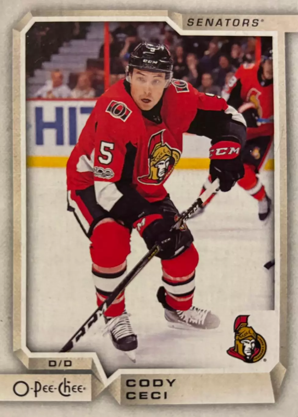 Хоккей Карточка Cody Ceci - Коди Сиси Ottawa Senators - Оттава Сенаторз НХЛ-NHL