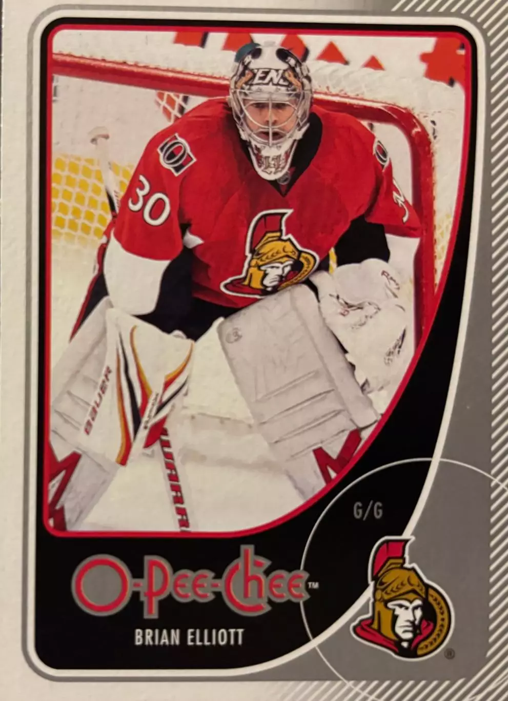 Хоккей. Карточка Brian Elliott - Брайан Эллиотт Ottawa Senators - Оттава НХЛ/NHL