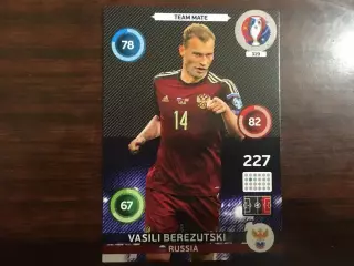 Футбол. Карточка Василий Березуцкий Россия, ЦСКА Москва Euro/Евро 2016 Panini