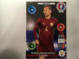 Футбол. Карточка Сергей Игнашевич Россия, ЦСКА, Локомотив Euro/Евро 2016 Panini