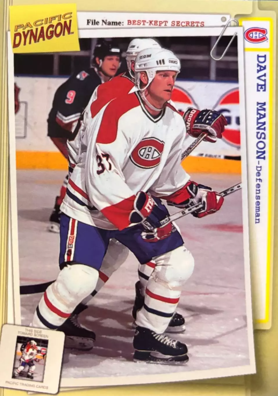 Хоккей. Карточка Dave Manson - Дэйв Мэнсон Montreal Canadiens - Монреаль НХЛ/NHL