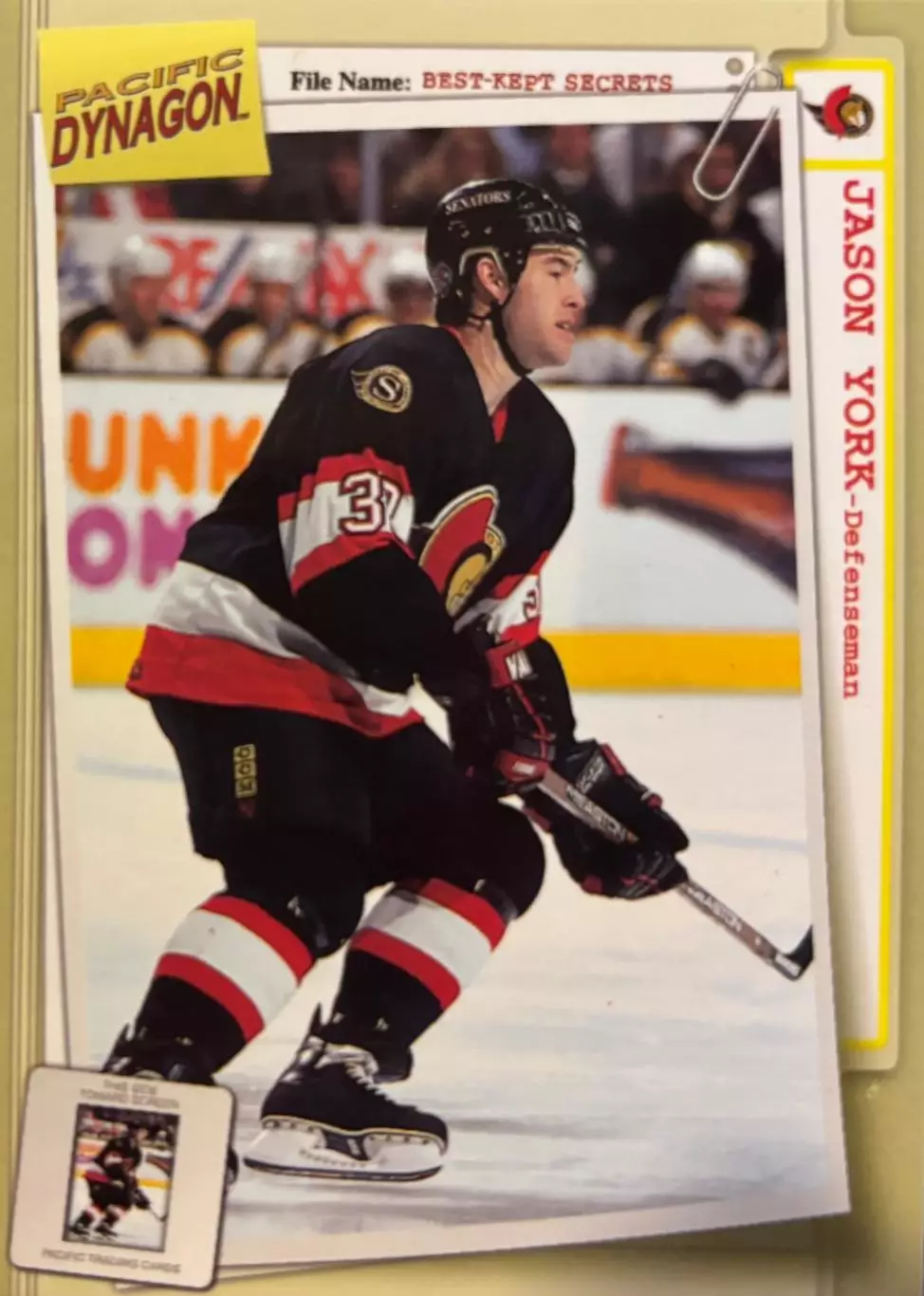 Хоккей. Карточка Jason York-Джейсон Йорк Ottawa Senators-Оттава Сенаторз НХЛ/NHL