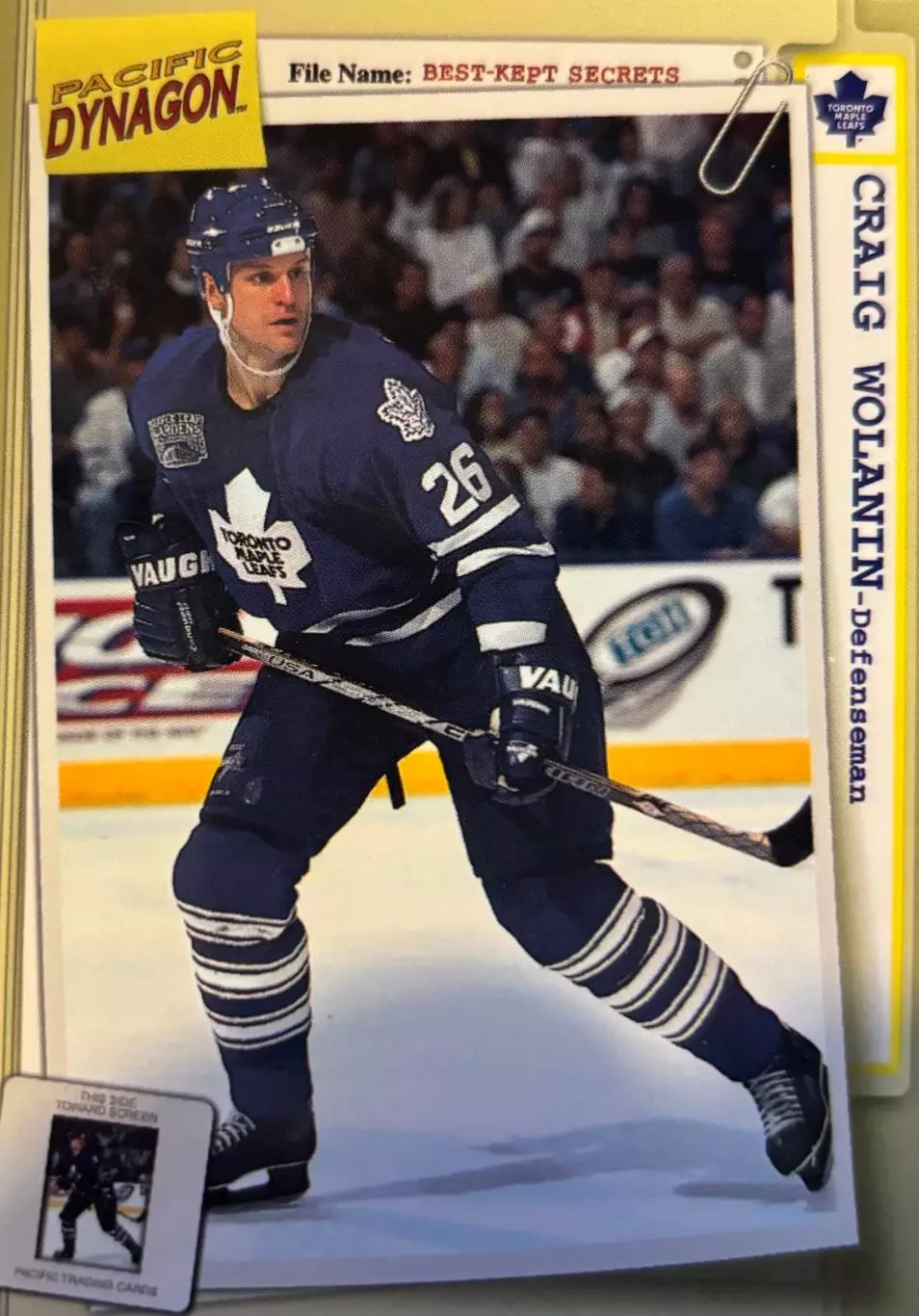 Хоккей. Карточка Craig Wolanin-Крейг Воланин Toronto Maple Leafs-Торонто НХЛ/NHL